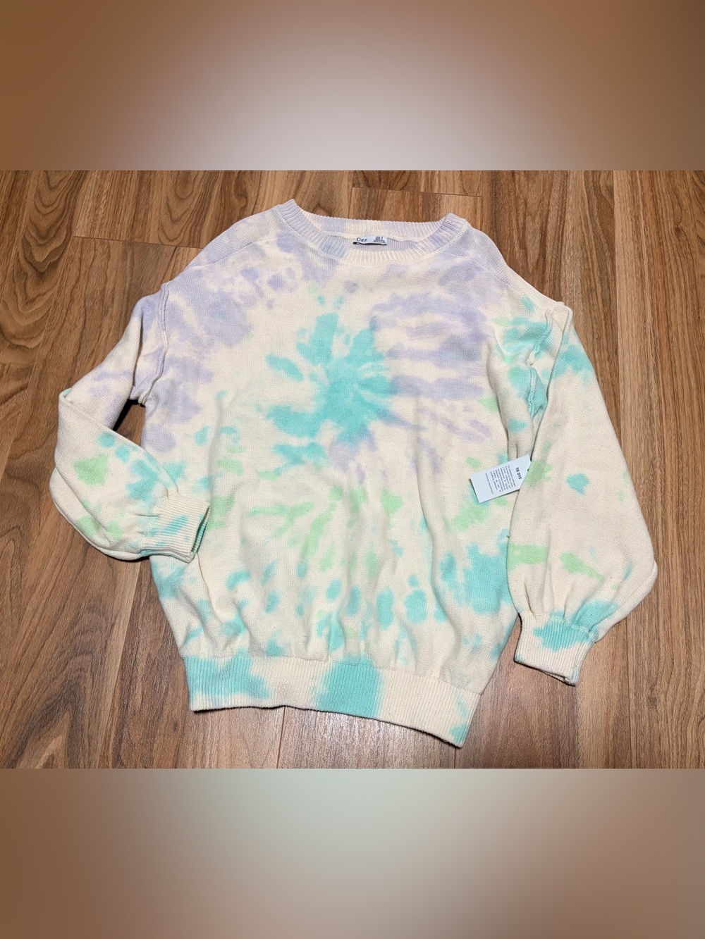 Dex Pastel Tie-Dye Crewneck Sweater - Cream, Light Blue, Light Green, Lavender
